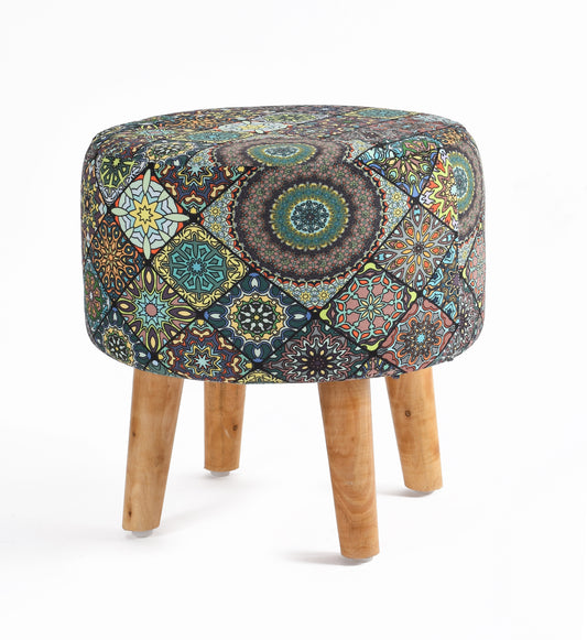 Warli Ottoman Stool - Printed