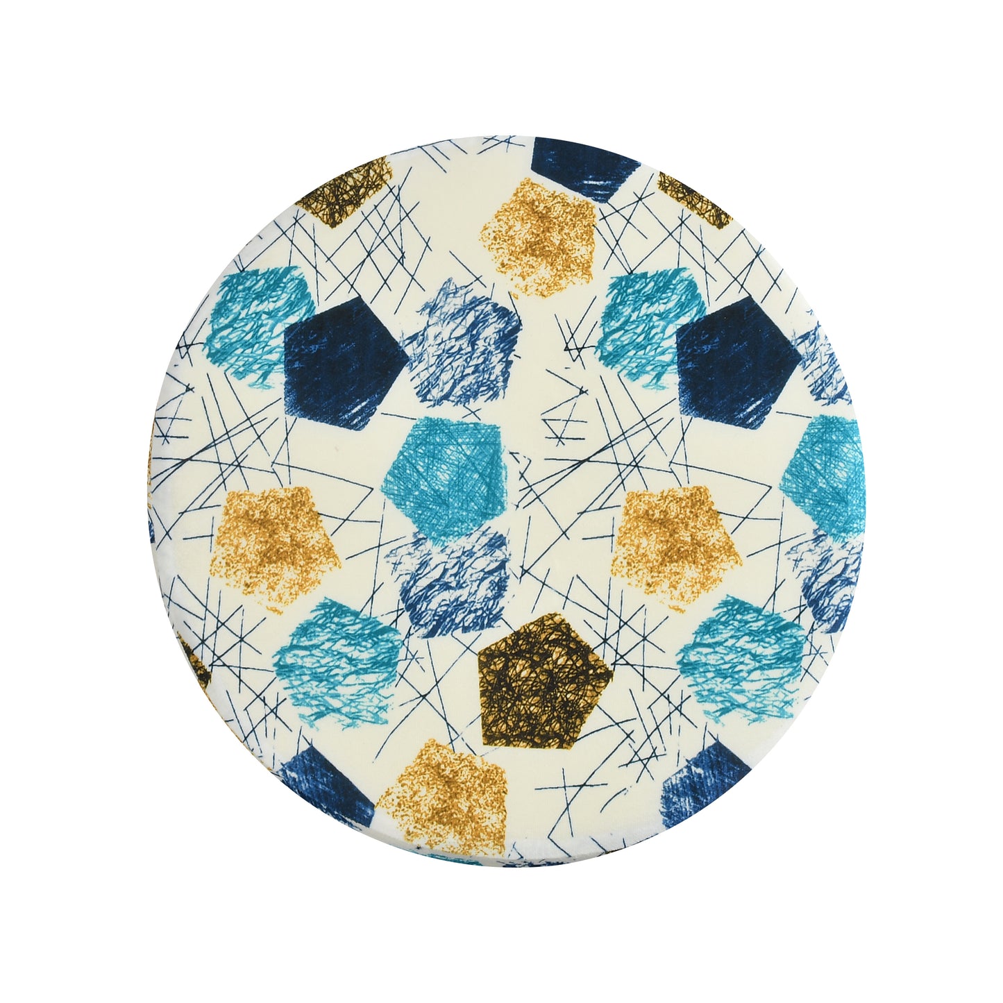 Warli Ottoman Stool - Printed White