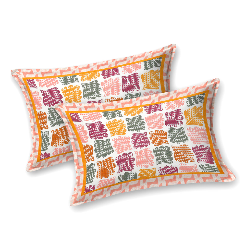 Tista 310 TC Cotton Bed Sheet with 2 Pillow Covers - Printed