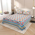 Tista 310 TC Cotton Bed Sheet with 2 Pillow Covers - Printed
