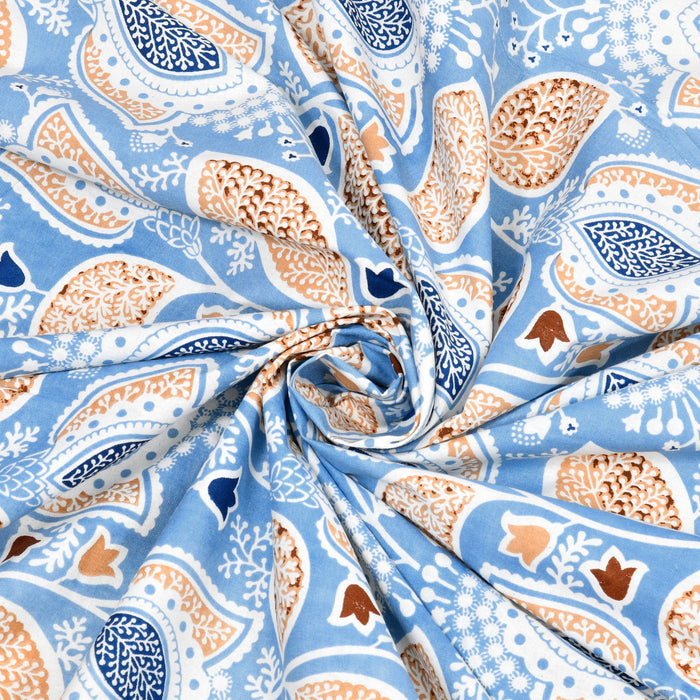 Tista 310 TC Cotton Bed Sheet with 2 Pillow Covers - Printed