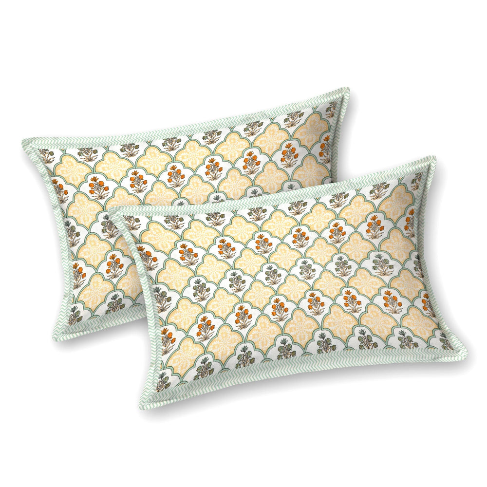 Tista 310 TC Cotton Bed Sheet with 2 Pillow Covers - Printed - Clover Home Furnishings