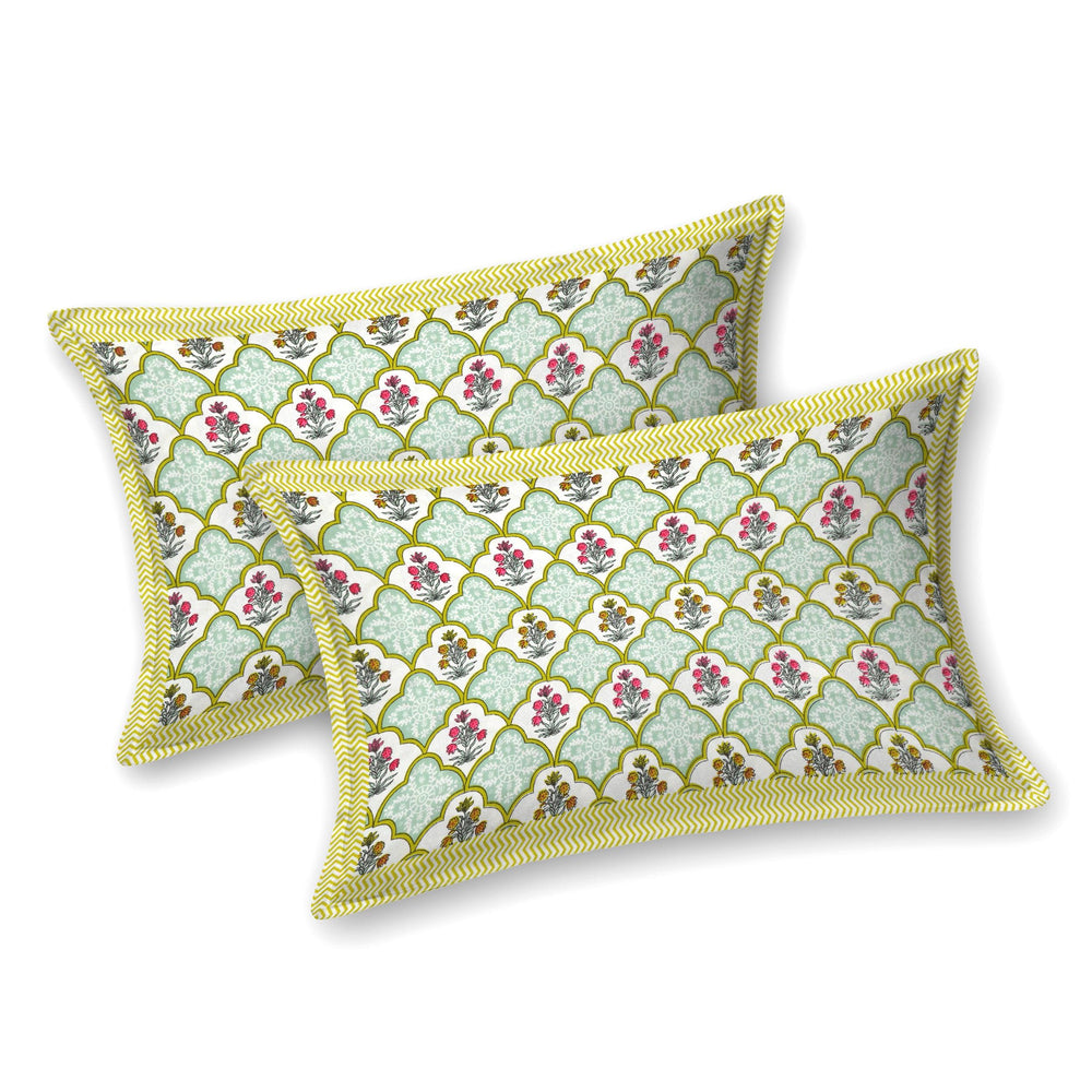 Tista 310 TC Cotton Bed Sheet with 2 Pillow Covers - Printed - Clover Home Furnishings
