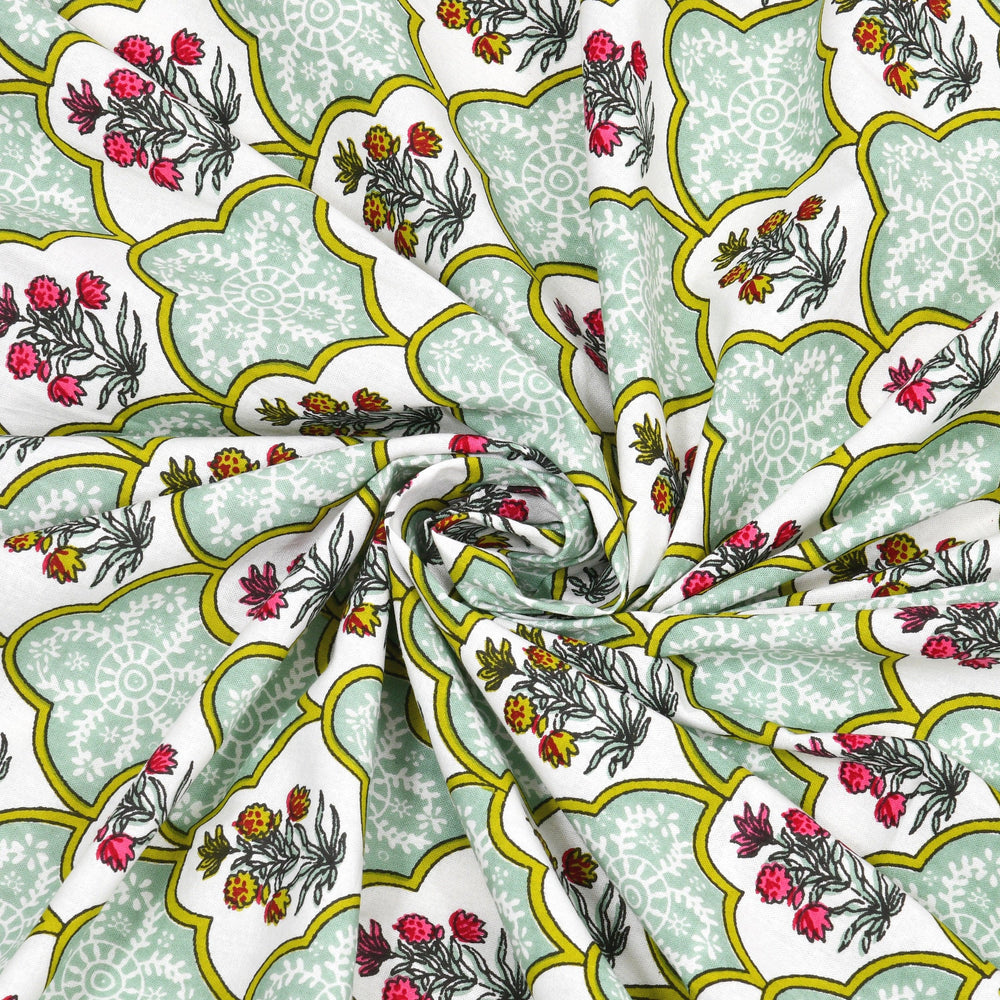 Tista 310 TC Cotton Bed Sheet with 2 Pillow Covers - Printed - Clover Home Furnishings