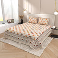 Tista 310 TC Cotton Bed Sheet with 2 Pillow Covers - Printed