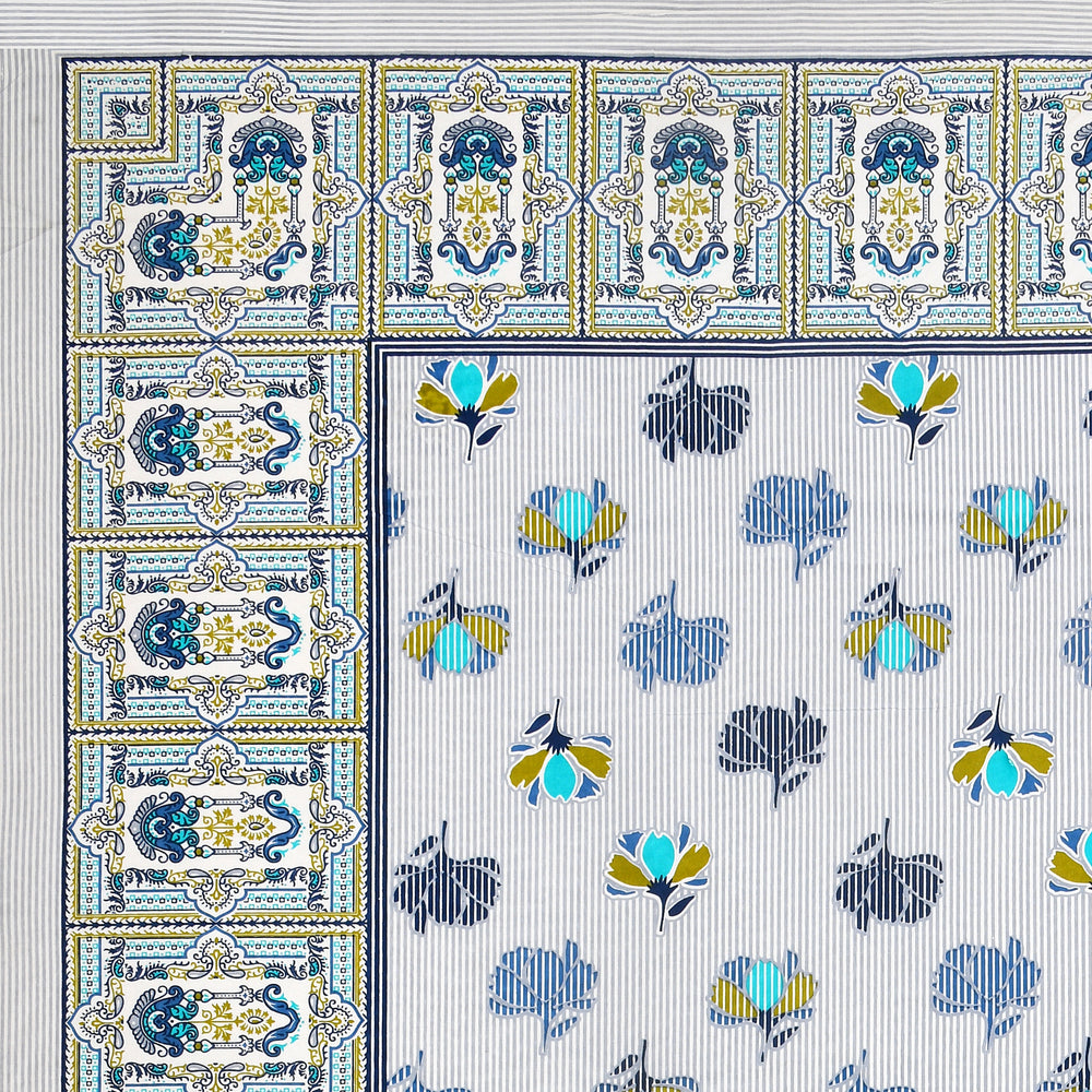 Tista 310 TC Cotton Bed Sheet with 2 Pillow Covers - Printed