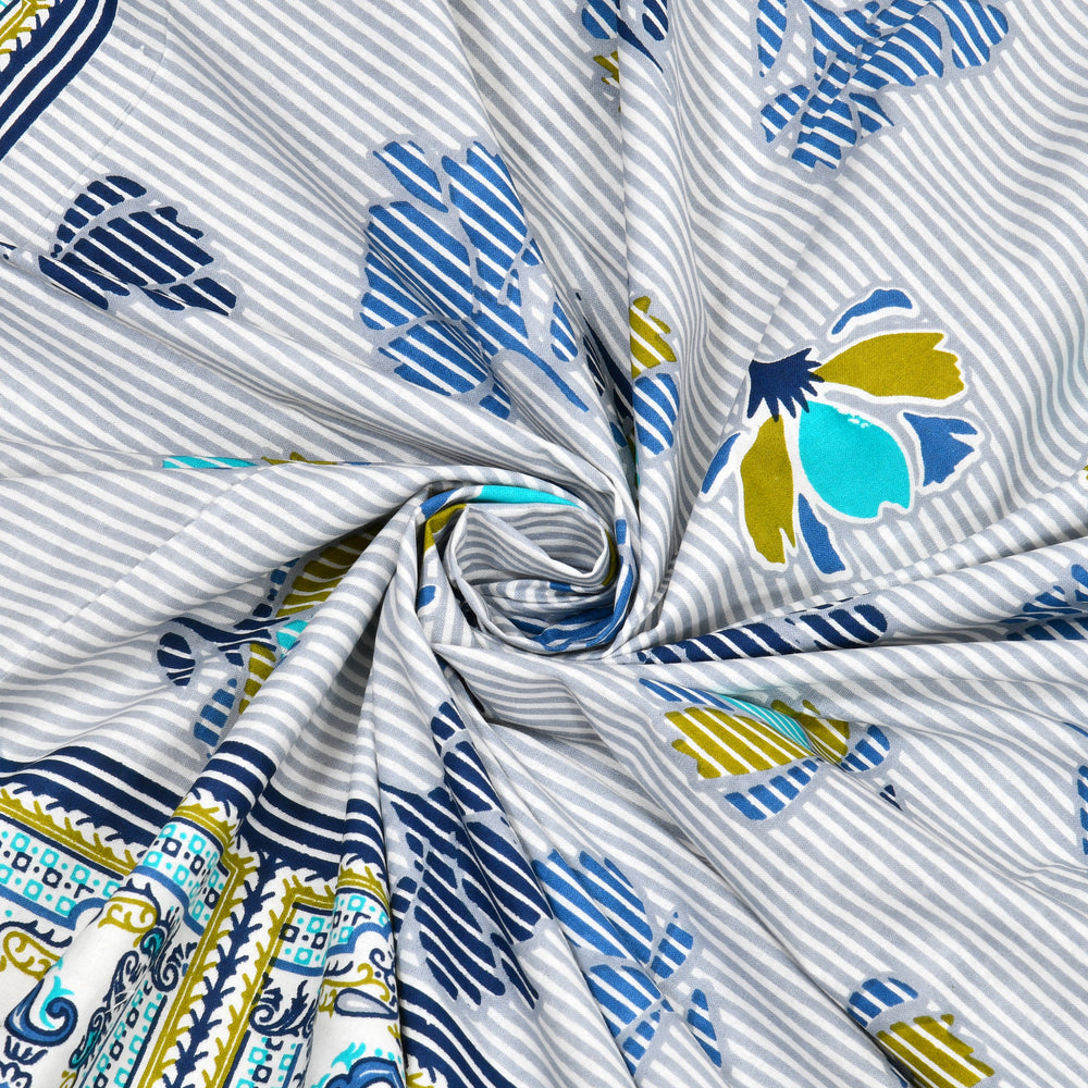 Tista 310 TC Cotton Bed Sheet with 2 Pillow Covers - Printed