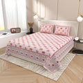 Tista 310 TC Cotton Bed Sheet with 2 Pillow Covers - Printed