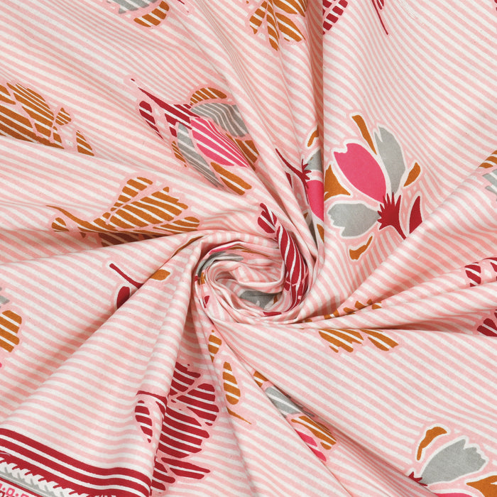 Tista 310 TC Cotton Bed Sheet with 2 Pillow Covers - Printed