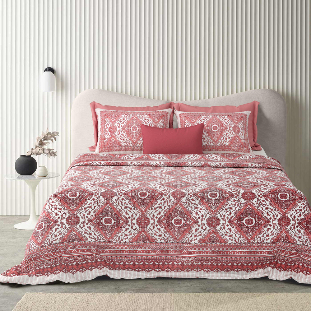 Tista 310 TC Cotton Bed Sheet with 2 Pillow Covers - Printed - Clover Home Furnishings