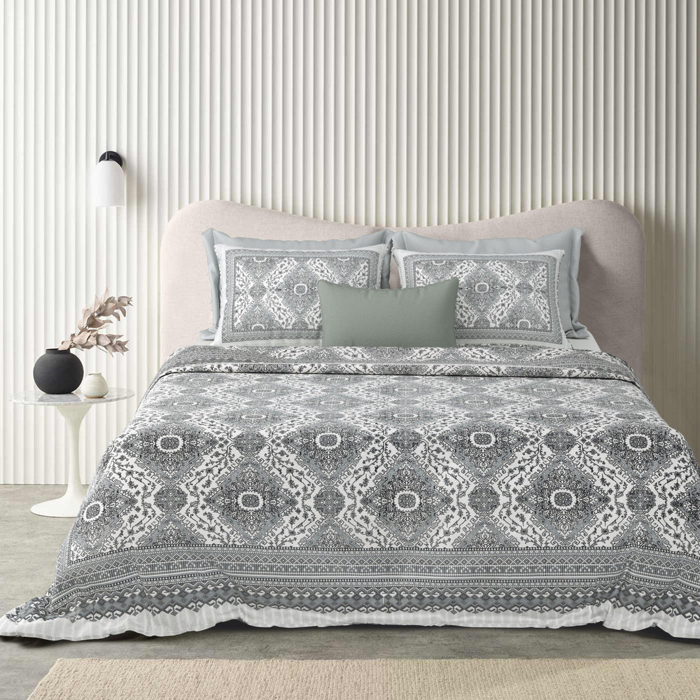 Tista 310 TC Cotton Bed Sheet with 2 Pillow Covers - Printed - Clover Home Furnishings