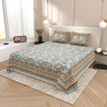 Tista 310 TC Cotton Bed Sheet with 2 Pillow Covers - Printed