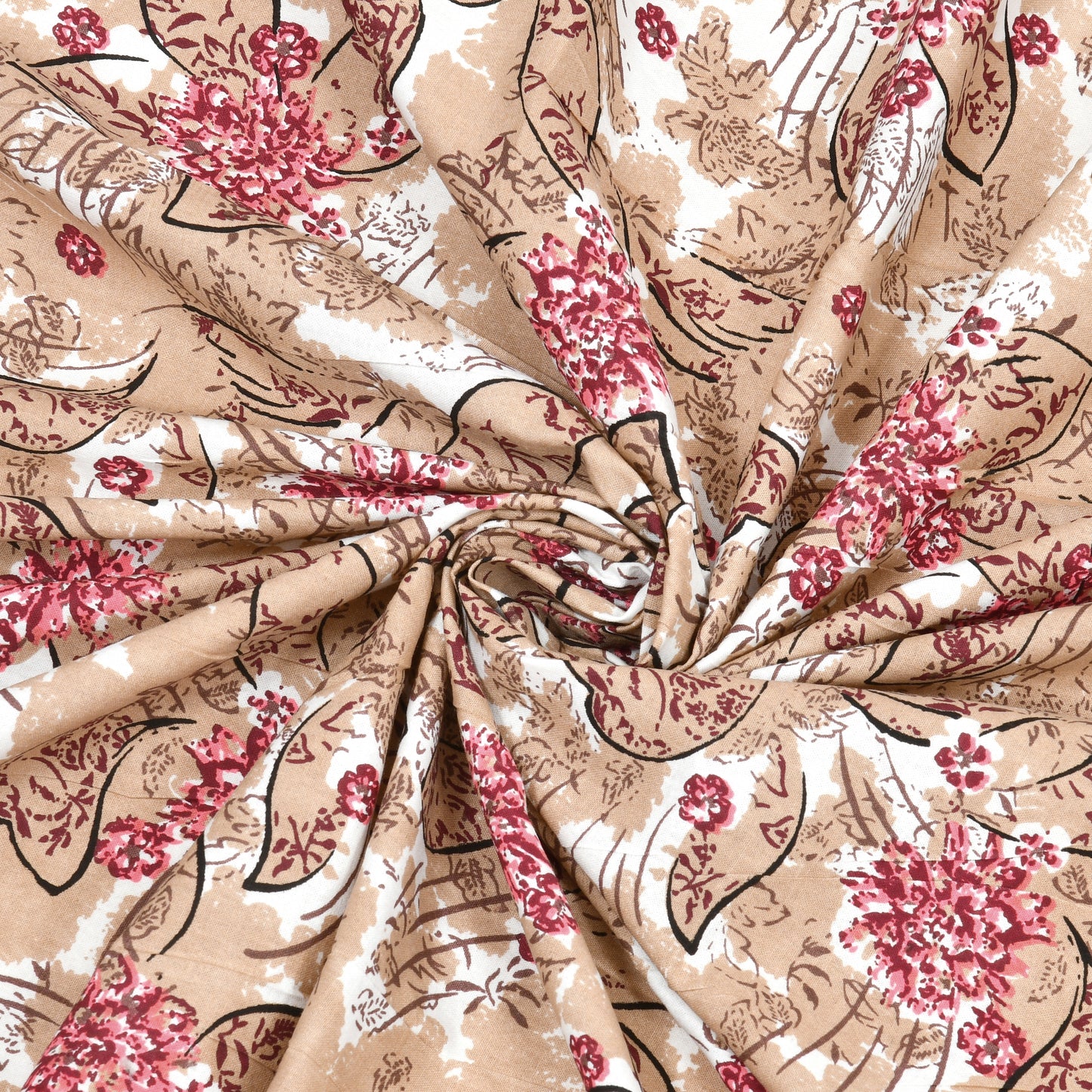 Tista 310 TC Cotton Bed Sheet with 2 Pillow Covers - Printed