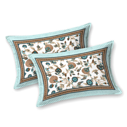 Tista 310 TC Cotton Bed Sheet with 2 Pillow Covers - Printed