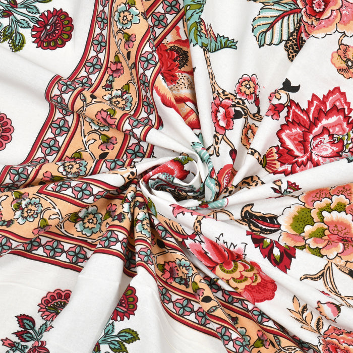 Tista 310 TC Cotton Bed Sheet with 2 Pillow Covers - Printed