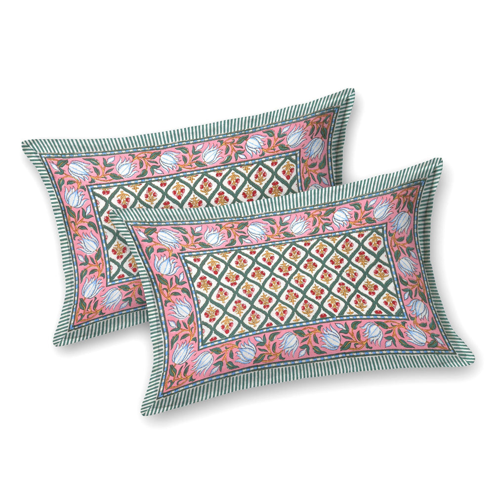 Tista 310 TC Cotton Bed Sheet with 2 Pillow Covers - Printed - Clover Home Furnishings