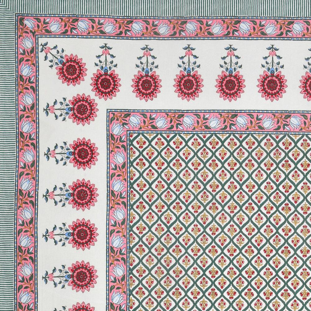 Tista 310 TC Cotton Bed Sheet with 2 Pillow Covers - Printed - Clover Home Furnishings