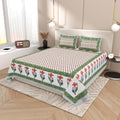 Tista 310 TC Cotton Bed Sheet with 2 Pillow Covers - Printed - Clover Home Furnishings