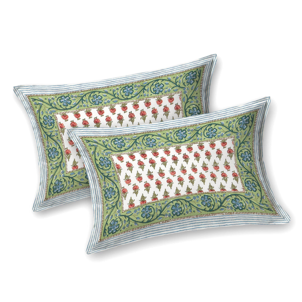 Tista 310 TC Cotton Bed Sheet with 2 Pillow Covers - Printed - Clover Home Furnishings