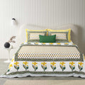 Tista 310 TC Cotton Bed Sheet with 2 Pillow Covers - Printed - Clover Home Furnishings