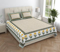 Tista 310 TC Cotton Bed Sheet with 2 Pillow Covers - Printed - Clover Home Furnishings