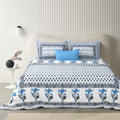 Tista 310 TC Cotton Bed Sheet with 2 Pillow Covers - Printed - Clover Home Furnishings