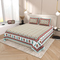 Tista 310 TC Cotton Bed Sheet with 2 Pillow Covers - Printed - Clover Home Furnishings