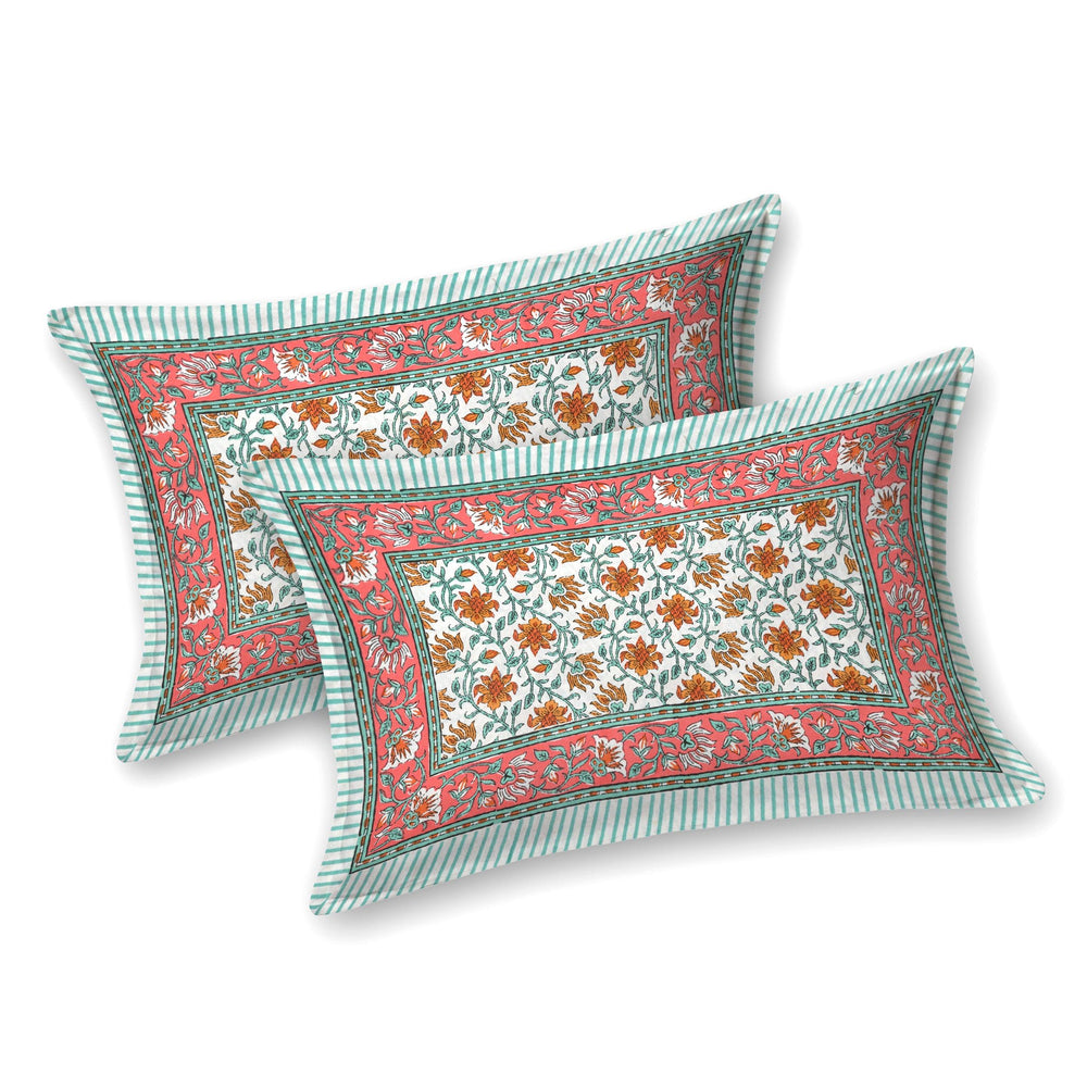Tista 310 TC Cotton Bed Sheet with 2 Pillow Covers - Printed - Clover Home Furnishings