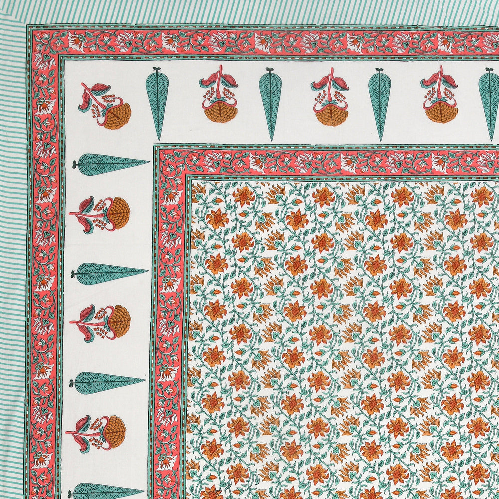 Tista 310 TC Cotton Bed Sheet with 2 Pillow Covers - Printed - Clover Home Furnishings
