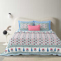 Tista 310 TC Cotton Bed Sheet with 2 Pillow Covers - Printed - Clover Home Furnishings
