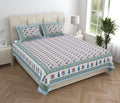 Tista 310 TC Cotton Bed Sheet with 2 Pillow Covers - Printed - Clover Home Furnishings