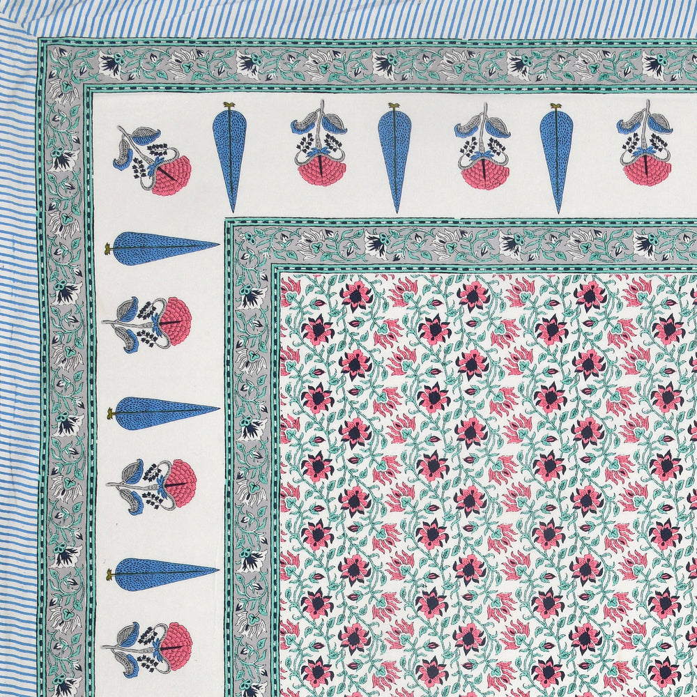 Tista 310 TC Cotton Bed Sheet with 2 Pillow Covers - Printed - Clover Home Furnishings