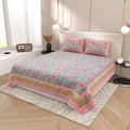 Tista 310 TC Cotton Bed Sheet with 2 Pillow Covers - Printed - Clover Home Furnishings
