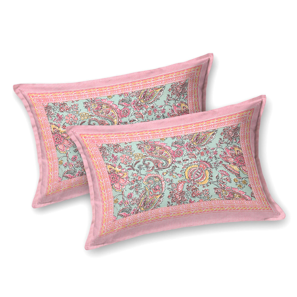 Tista 310 TC Cotton Bed Sheet with 2 Pillow Covers - Printed - Clover Home Furnishings