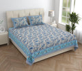 Tista 310 TC Cotton Bed Sheet with 2 Pillow Covers - Printed - Clover Home Furnishings
