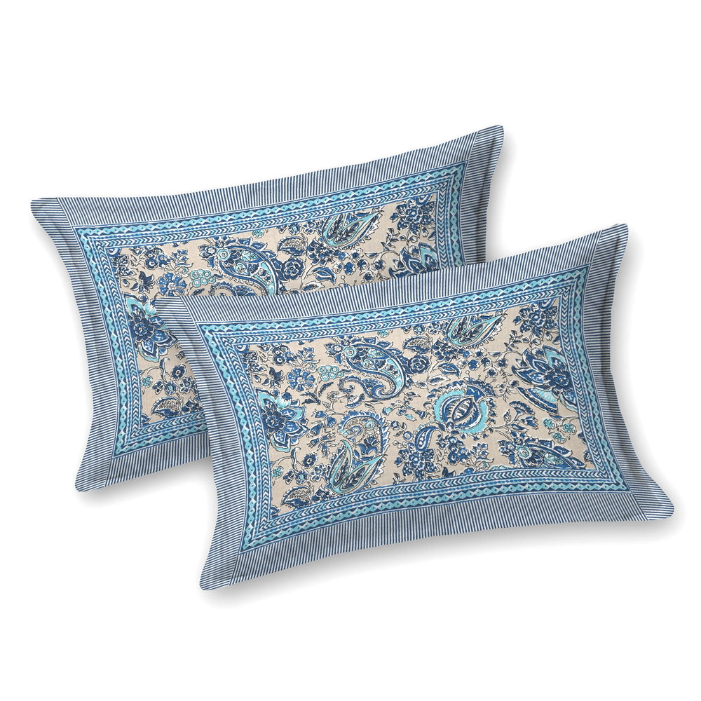 Tista 310 TC Cotton Bed Sheet with 2 Pillow Covers - Printed - Clover Home Furnishings