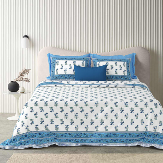 Tista 310 TC Cotton Bed Sheet with 2 Pillow Covers - Printed - Clover Home Furnishings
