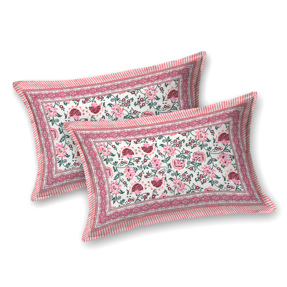 Tista 310 TC Cotton Bed Sheet with 2 Pillow Covers - Printed