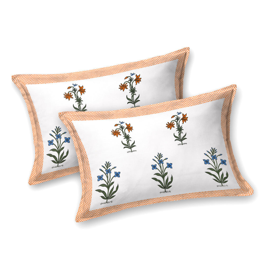 Tista 310 TC Cotton Bed Sheet with 2 Pillow Covers - Printed