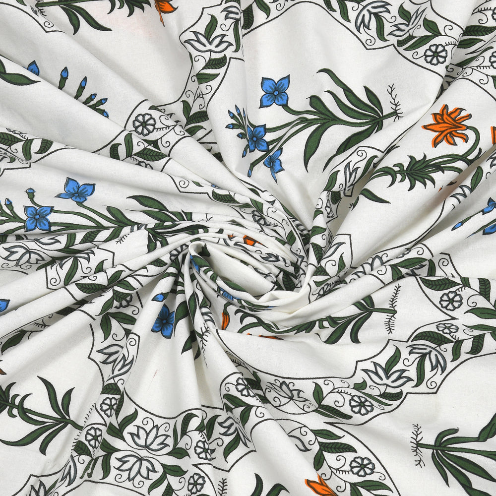 Tista 310 TC Cotton Bed Sheet with 2 Pillow Covers - Printed