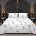 BS235: Black & White S. King Double Bed Sheets