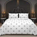 BS235: Black & White S. King Double Bed Sheets