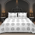 BS235: Black & White S. King Double Bed Sheets