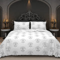 BS235: Black & White S. King Double Bed Sheets