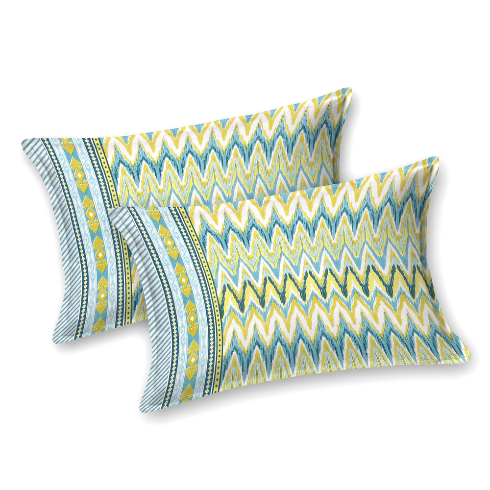 Mahanadi 310 TC Cotton Bed Sheet with 2 Pillow Covers - Printed - Clover Home Furnishings