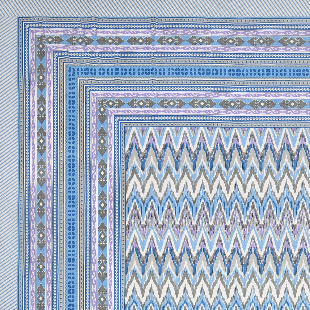 Mahanadi 310 TC Cotton Bed Sheet with 2 Pillow Covers - Printed - Clover Home Furnishings