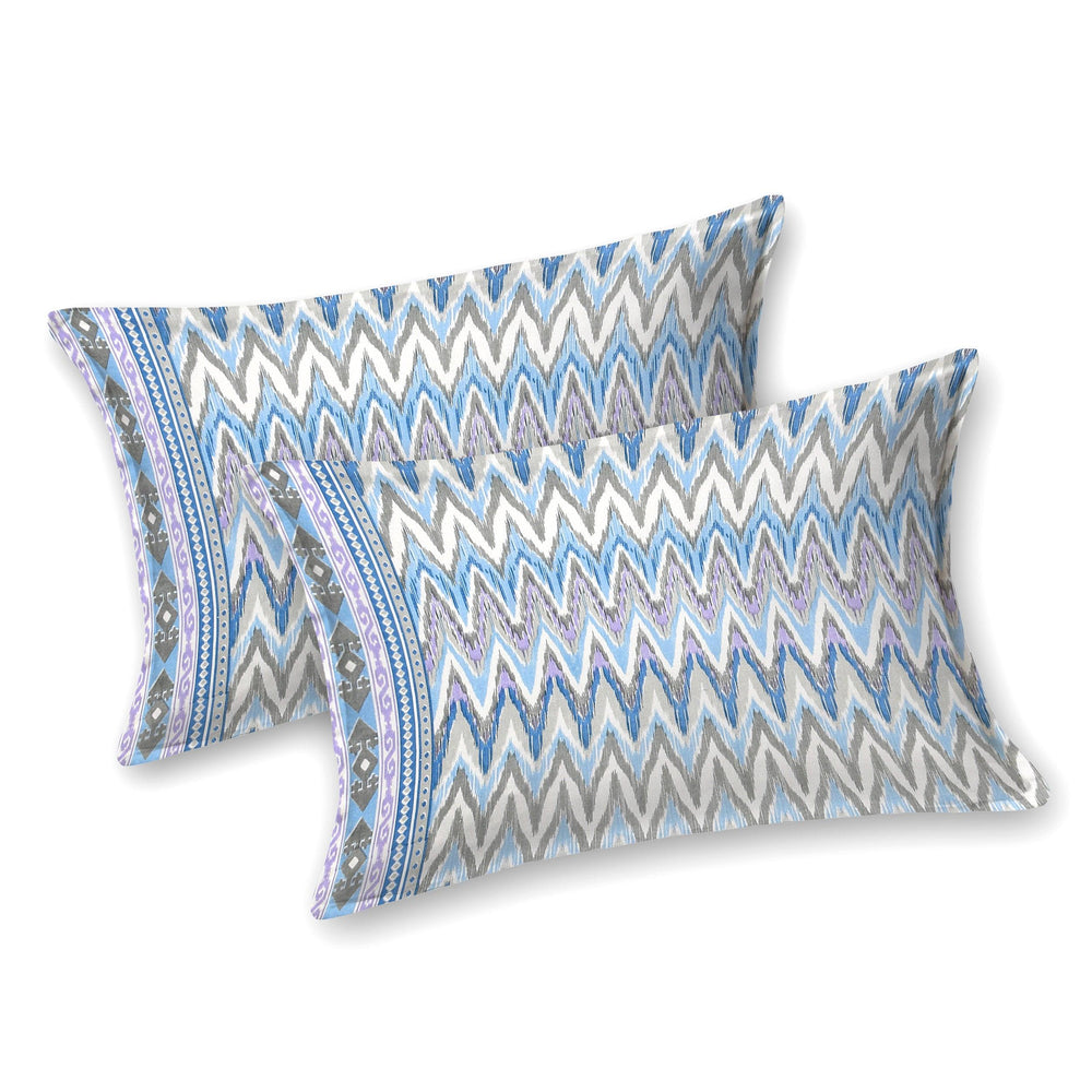 Mahanadi 310 TC Cotton Bed Sheet with 2 Pillow Covers - Printed - Clover Home Furnishings