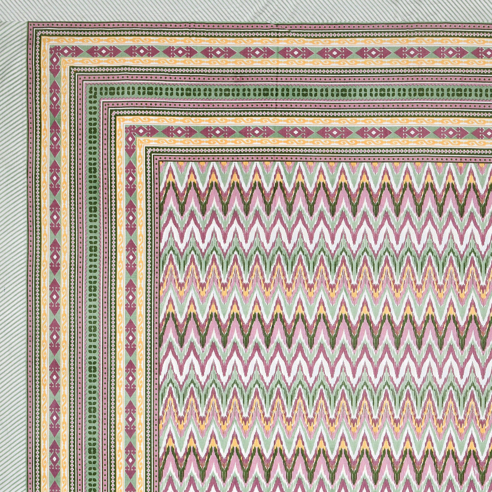 Mahanadi 310 TC Cotton Bed Sheet with 2 Pillow Covers - Printed - Clover Home Furnishings