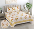 Mahanadi 310 TC Cotton Bed Sheet with 2 Pillow Covers - Printed - Clover Home Furnishings