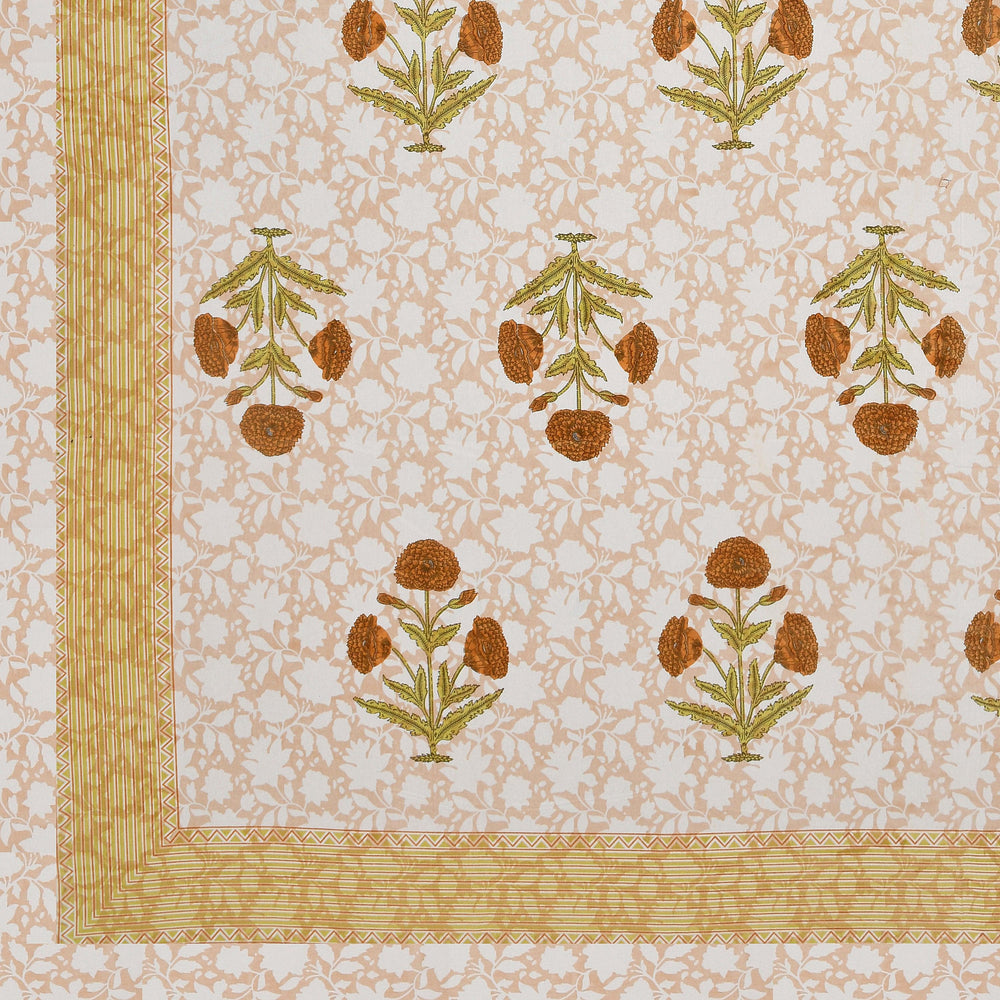 Mahanadi 310 TC Cotton Bed Sheet with 2 Pillow Covers - Printed - Clover Home Furnishings